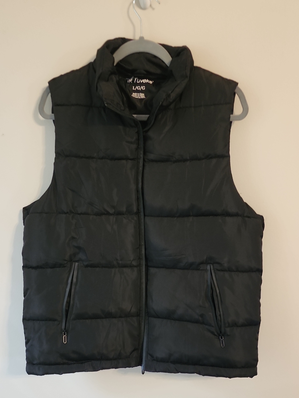 Black Quilted Puffer Vest - L/G